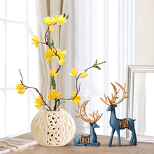 新中式鹿摆件装饰品创意室内花瓶客厅房间卧室工艺品乔迁送礼物品