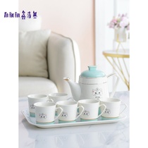 European ceramic family household cup set simple living room creative kettle Cup cup tea set teapot set