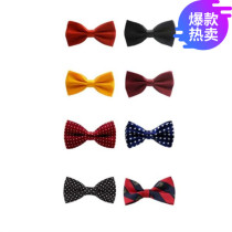 Performance clothing photo jujube red childrens bow tie performance pin bright color Tibetan blue with drawing retro black and white child