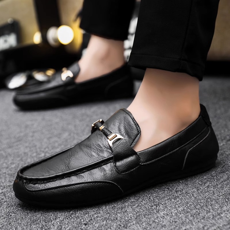 Doudou 靴メンズ冬通気性ビジネスフォーマル紳士靴 2024 新しいメンズスリッポンカジュアル革靴男性のための