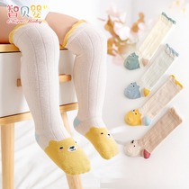 Newborn baby long tube socks spring and autumn cotton knee baby autumn and winter Boys and Girls High tube loose mouth June 0