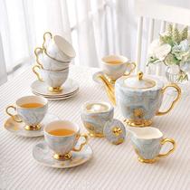 European small bone China coffee cup and saucer Set English ceramic cup Afternoon tea set Emerald Sands 15 heads full of gold