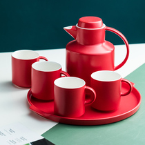 Creative Nordic teapot tea cup set household ceramic cup tea set Cup living room water cup light luxury simple