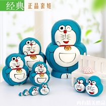 Matryoshka doll 10 layers Doraemon robot cat Parent-child girl cute wooden cartoon gift educational toy