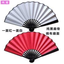 8 inch drunken spring breeze dance folding fan Orange Gradient send bright moon double-sided two-color silk cloth fan Chinese wind blank fan