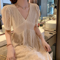 Maternity dress summer long dress summer thin section 2021 new high-class maternity fashion temperament lace skirt