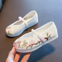 Hanfu girl embroidered shoes Childrens cloth shoes Children old Beijing thousand layer bottom ancient Tang cheongsam ethnic style childrens shoes