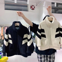 Bora Korean childrens clothing boys and girls fur one 2021 autumn and winter childrens lamb hair medium big child lamb wool coat