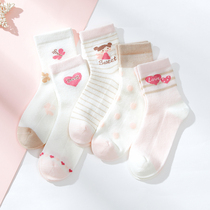 Girls socks summer thin cotton spring and autumn mesh breathable cute middle and big children Girl Princess socks