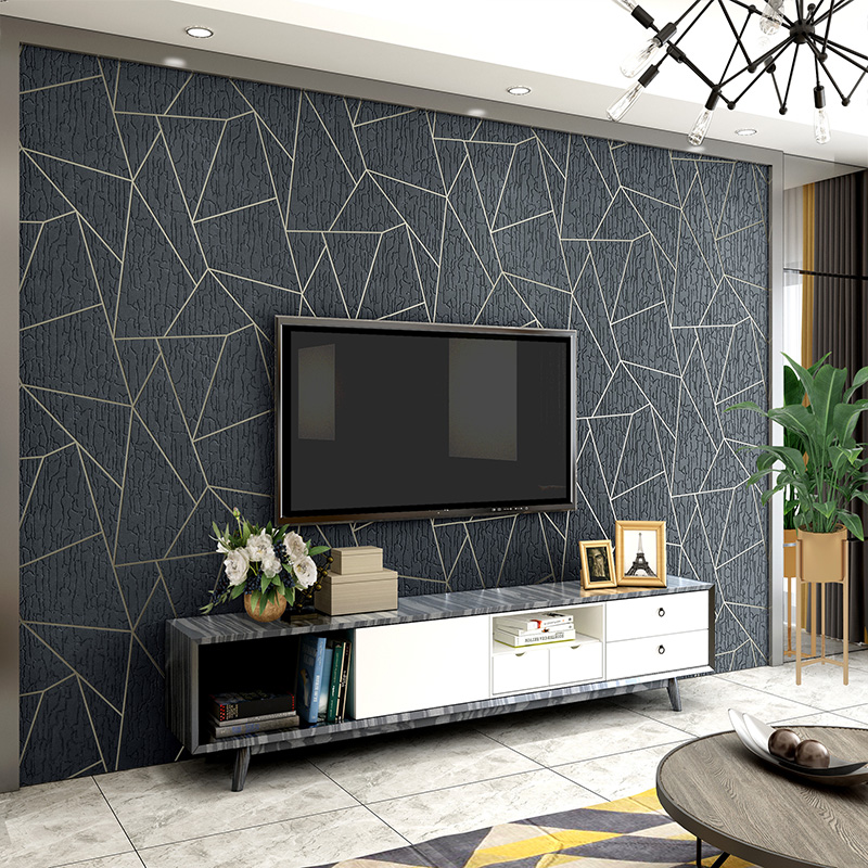 Fashion Geometry 3D Stereo Stripe TV Background Wallpaper Modern Simple Living Room Sofa Movie and TV Wall Non-woven Wallpaper