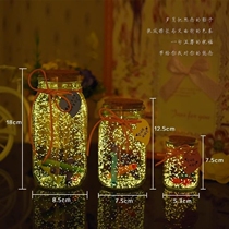 Empty glass bottle Love-shaped lucky Star wishing Luminous trumpet jar with star tube gift box with origami