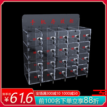 Acrylic transparent mobile phone storage cabinet safe deposit box storage box storage box worker employee locker with lock cabinet