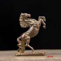 Ancient Play Miscellaneous Collection Antique Bronze Square Bottom Running of the Mighty Horse Mini Horse to Success Bronze Micro-Sculpted Small Pendulum
