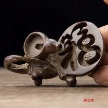 Ancient fun antique chore collection antique red copper forked back-back incense Mini small fragrant lavender tea road Zen swing piece