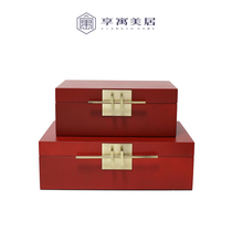 Modern new Chinese piano painted wood jewelry box red storage box model room bedroom dressing table jewelry box