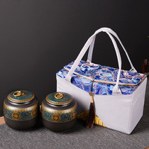 Mr. Stone upscale tea caddy ceramic gift box large sealed bag gift tea box white rock tea