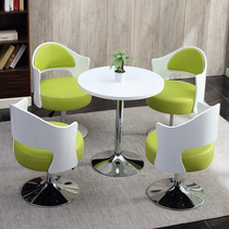 Store sales office Negotiation table and chair combination One table four chairs Business reception small round table 2 people 4 round simple modern