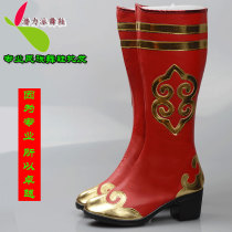 Tibetan dance shoes womens Mongolian high boots childrens stage performance shoes horse boots and Xinjiang dance shoelaces