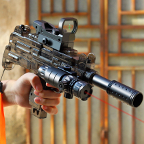UZI Transparent UZI electric burst soft bullet gun toy SMG Woods Submachine gun suction cup long range child boy