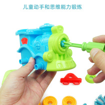 Childrens disassembly and assembly engineering vehicle disassembly toolbox toy set boy screwdriver puzzle assembly car