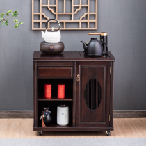 Tea cabinet Tea table Household Chinese solid wood tea side cabinet Small mobile tea cabinet Tea cart kettle integrated living room