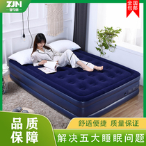 (Send storage bag inflatable bed household single double raised mattress folding travel thickened outdoor portable flushing air