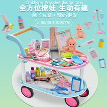 Simulation wooden little doctor toy set for boys and girls injection nurse medical box car childrens home stethoscope