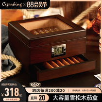 Humidor Imported Cedar Wood Cigar Case Professional Sealed Large Capacity Storage Double Layer Cigar Humidor Box Set