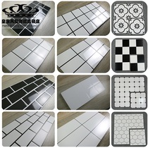 Solid color black and white concave and convex lattice bread brick 300x600 kitchen bathroom wall brick net red small and white brick porcelain