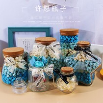 Wish bottle glass Cork shell sand dry flower storage tank creative drifting empty tank lucky star origami