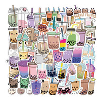 50 new pearl milk tea graffiti stickers decoration luggage motorcycle mobile phone case notebook waterproof stickers