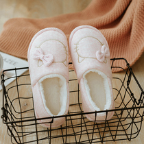 Moon shoes autumn and winter postpartum plus velvet cute pregnant women shoes warm thick bottom non-slip spring and autumn indoor maternal slippers women