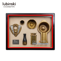 LUBINSKI HIGH-end CIGAR SET GIFT BOX SET Lighter ASHTRAY CIGAR scissors ASH HOLDER CIGARETTE holder