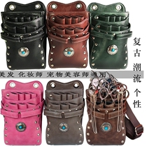 Net red oblique cross scissors bag hair stylist shoulder bag fashion hairdressing running bag personality creative trend