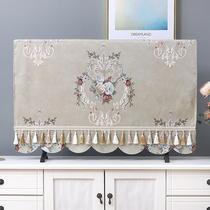 European tablecloth TV Hood LCD dust cover household fabric universal hipster cover hollow white living room