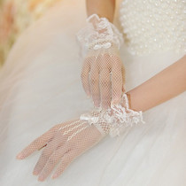 Lace Thin Gauze Screen Yarn Short Glove Maid Adult Bride Princess Female Style Seduction Erotics Lingerie Matching Accessories