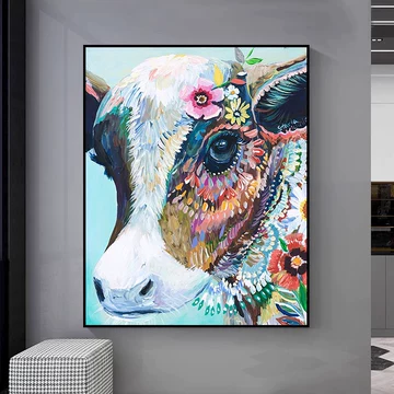 肉質画【牛】油彩画 牛数字油画-牛数字油画促销价格、牛数字油画品牌- 淘宝