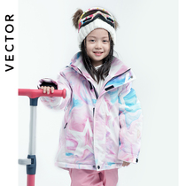 VECTOR new childrens ski clothes coat boys and boys double board thick warm waterproof windproof down winter