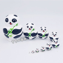 10-layer small belly panda Matryoshka doll Chinese style wooden toy craft Tanabata Valentines Day gift decoration