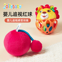 Baby chasing after red ball hand grip and touch ball sensation system gripping training can nibble a sledgehammer early to teach baby busy toys