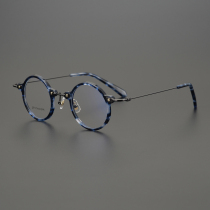 Japan ultra-light pure titanium small round-frame glasses retro literary tortoiseshell mirror frame tide man niche handmade myopia frame
