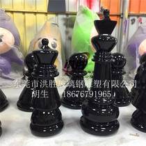 Chess sculpture horse head glass fiber reinforced plastic ornaments resin material crafts Square campus decoration customization