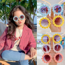 Childrens sunglasses cute sunglasses shading sun flowers girls baby womens anti-UV wave fashion glasses toys