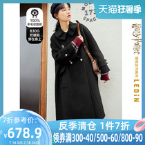 (Harry Potter joint spot)Le Cho vintage pleated coat 2020 winter new full wool wool coat