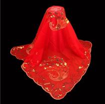 Wedding supplies red hijab Chinese wedding veil transparent Phoenix head gauze HIPA bride dowry