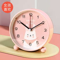 Cartoon small alarm clock cute girl bedroom get up artifact students use childrens bedside special silent luminous alarm