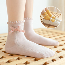 Childrens socks spring and autumn girls cotton socks Korean bow baby socks Cotton Fashion sports socks 1 3 5 12 years old