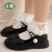 Girls socks spring and autumn cotton children lace socks lace baby Princess socks Korean version of Little Girl White dance socks