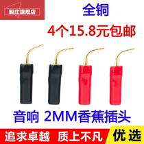 Full copper 2MM Banana Plug Connected Hair Burning Head Sound Speaker Wire Socket Horn Wire Power Amplifier Free