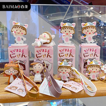 Baimao genuine cherry meatballs hand-held Tide play blind box car ornaments creative animation two-dimensional desktop ornaments